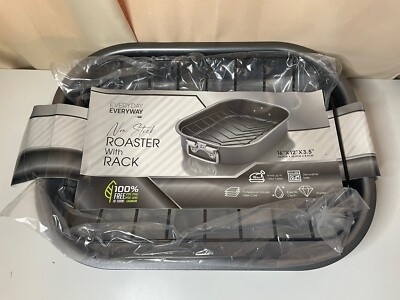 Everyday Every way Non Stick Roaster With Rack 16  X  12  X 3.5 