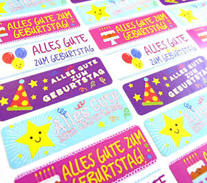 Alles Gute Zum Geburtstag German Birthday Labels Stickers For Cards Hb De 4715 1 Ebay