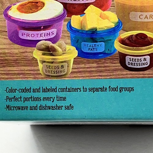 Portion Control Container Set 14 Piece Household Trends 7 Cups/7 Lids BPA Free - Picture 4 of 8