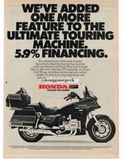 1987 Honda Gold Wing Motorcycle Vintage Ad 