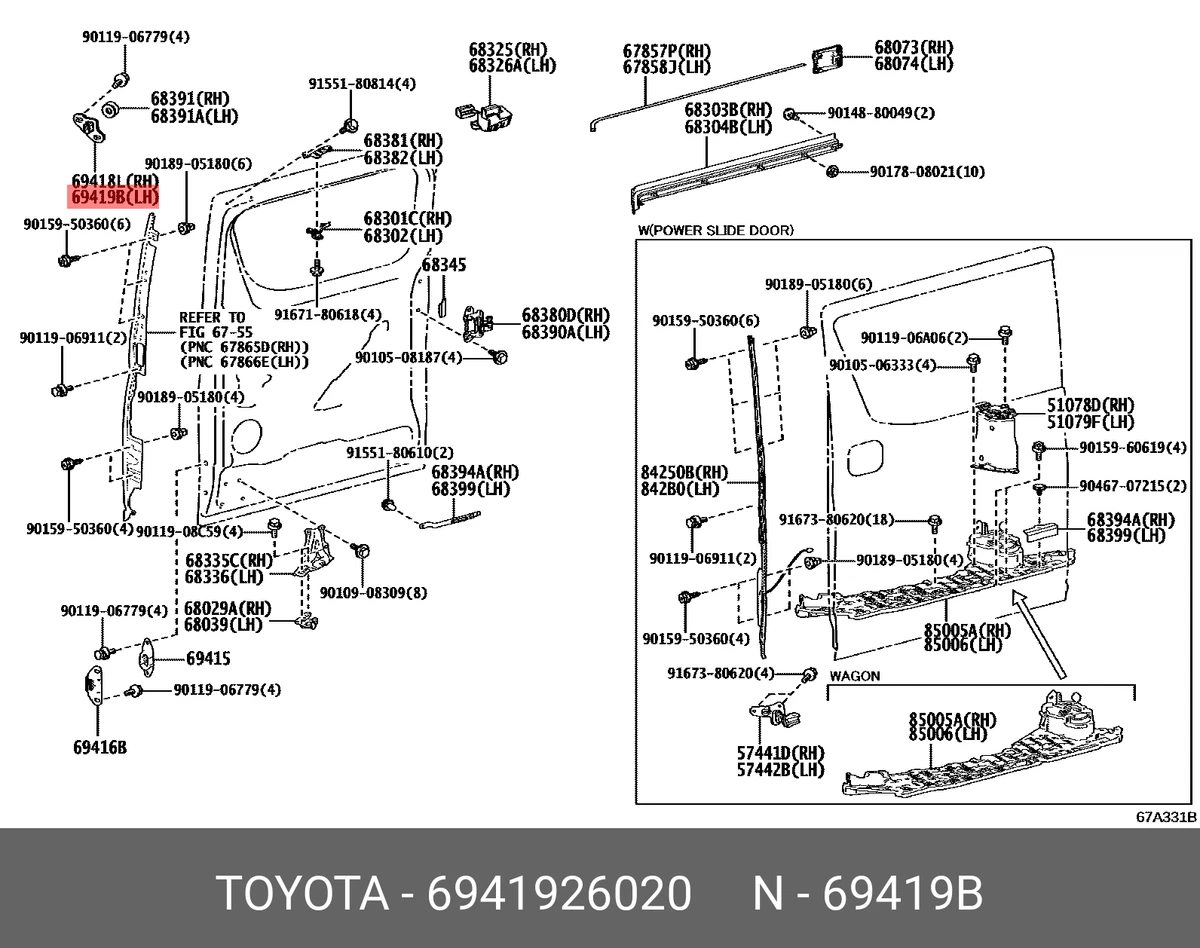 Genuine OE stop, slide door open, left, 6941926020 for TOYOTA 