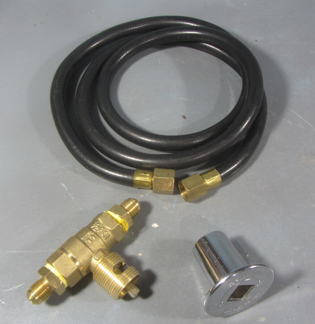 Valve, Chrome Flange, 5 Ft. Hose, Fittings - No Key