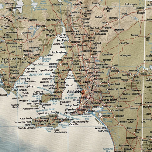 Studio Milligram 140x110cm Wall Hanging Australia Cotton Canvas Home Decor Map - Picture 3 of 8