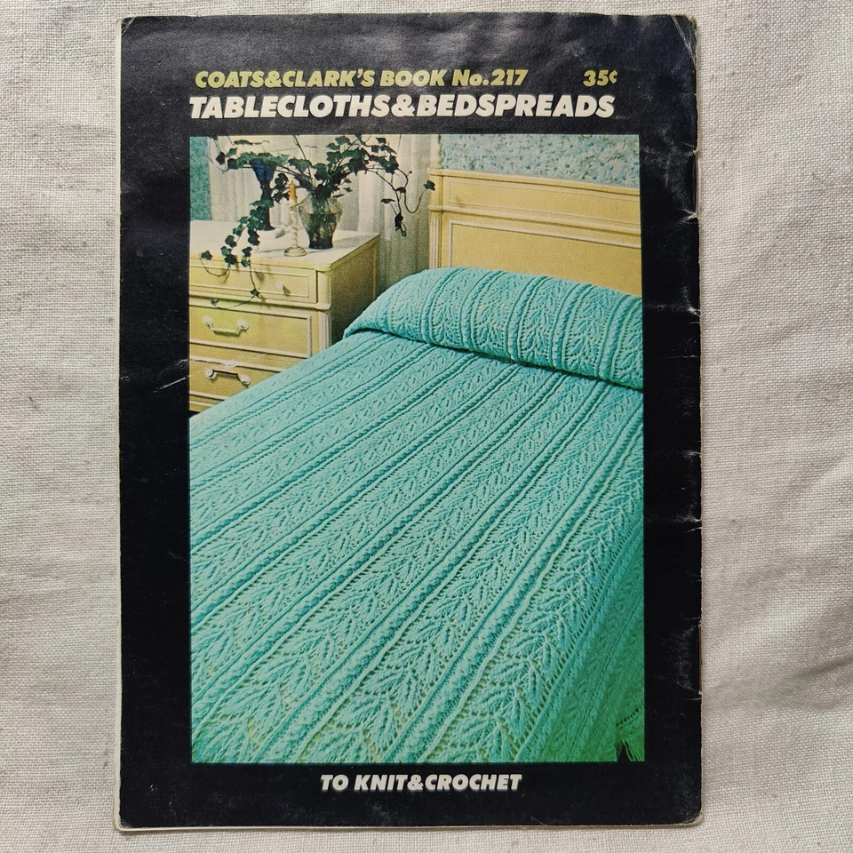 1972 Coats & Clark's Book 217 Tablecloths & Bedspreads to Knit Crochet Patterns - Image 2 of 4