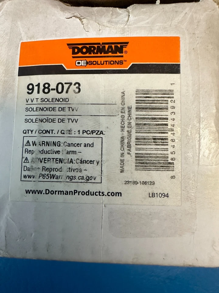 Solenoide de distribución de válvula variable de motor Dorman 918-073 para Acura TSX 2004-2009 Foto 2 de 4