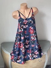 BP Mini Swing Dress Trapeze Shift Floral Strappy Blue Size S Nordstrom