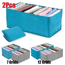 2X Jeans Storage Box Compartment Foldable Drawer Wardrobe Clothes Organizer Gift