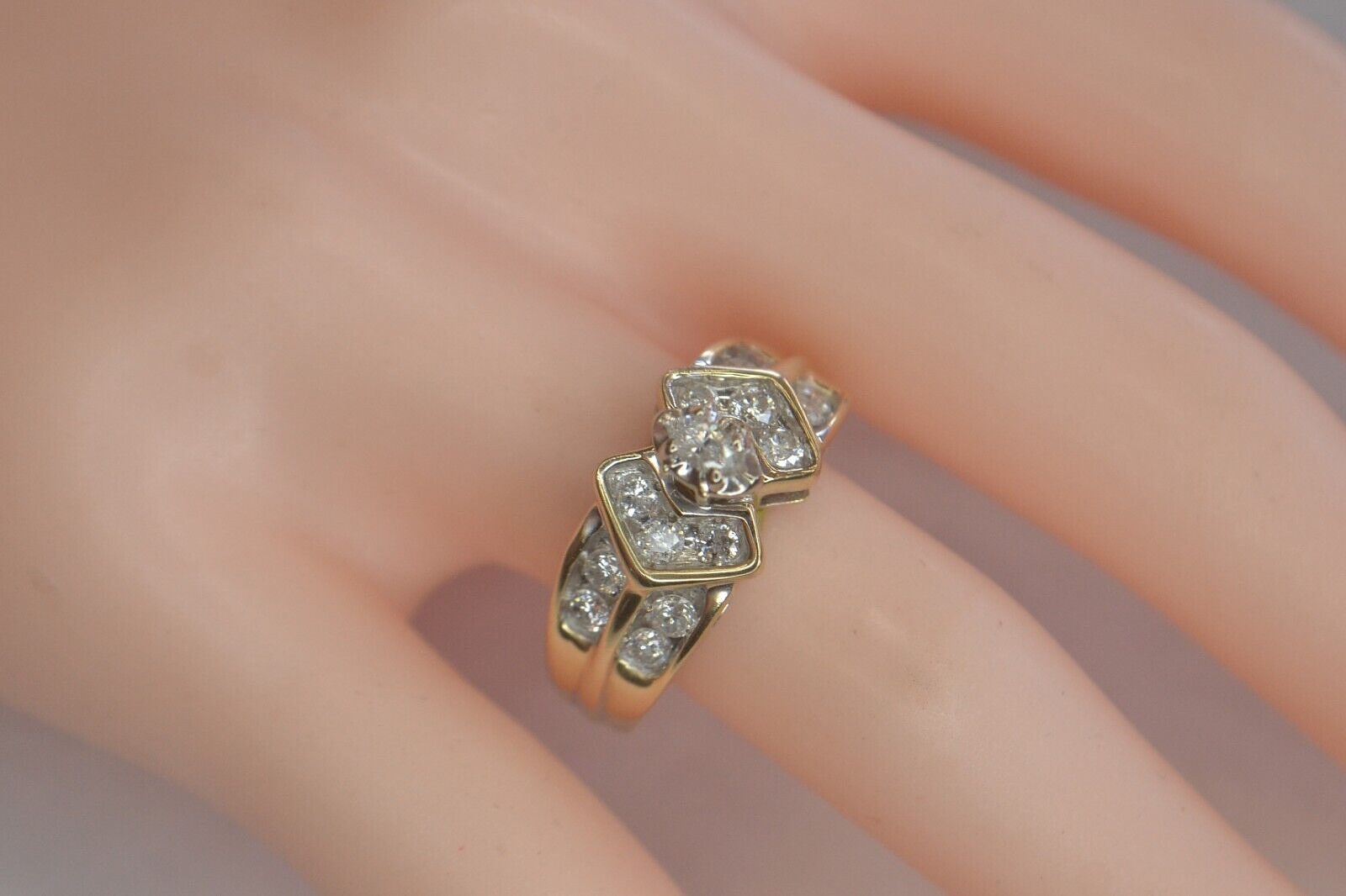 14K YELLOW GOLD 0.62ct DIAMOND WEDDING RING eBay