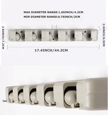 5 Position Wall Mount Magic Mop and Broom Holder Hanger Cleaning Tools Organizer