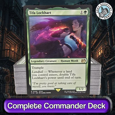 Tifa Lockhart COMMANDER DECK Landfall Voltron Ramp Counters Green MTG  Custom EDH | eBay