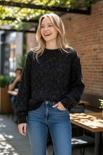Habitat pullover Clothes to Live In Women Crew Neck Sweater sz S Confetti comfy