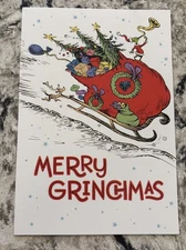 Christmas Grinch Merry Grinchmas Dr. Seuss Funny 5”x7” Hallmark Greeting Card
