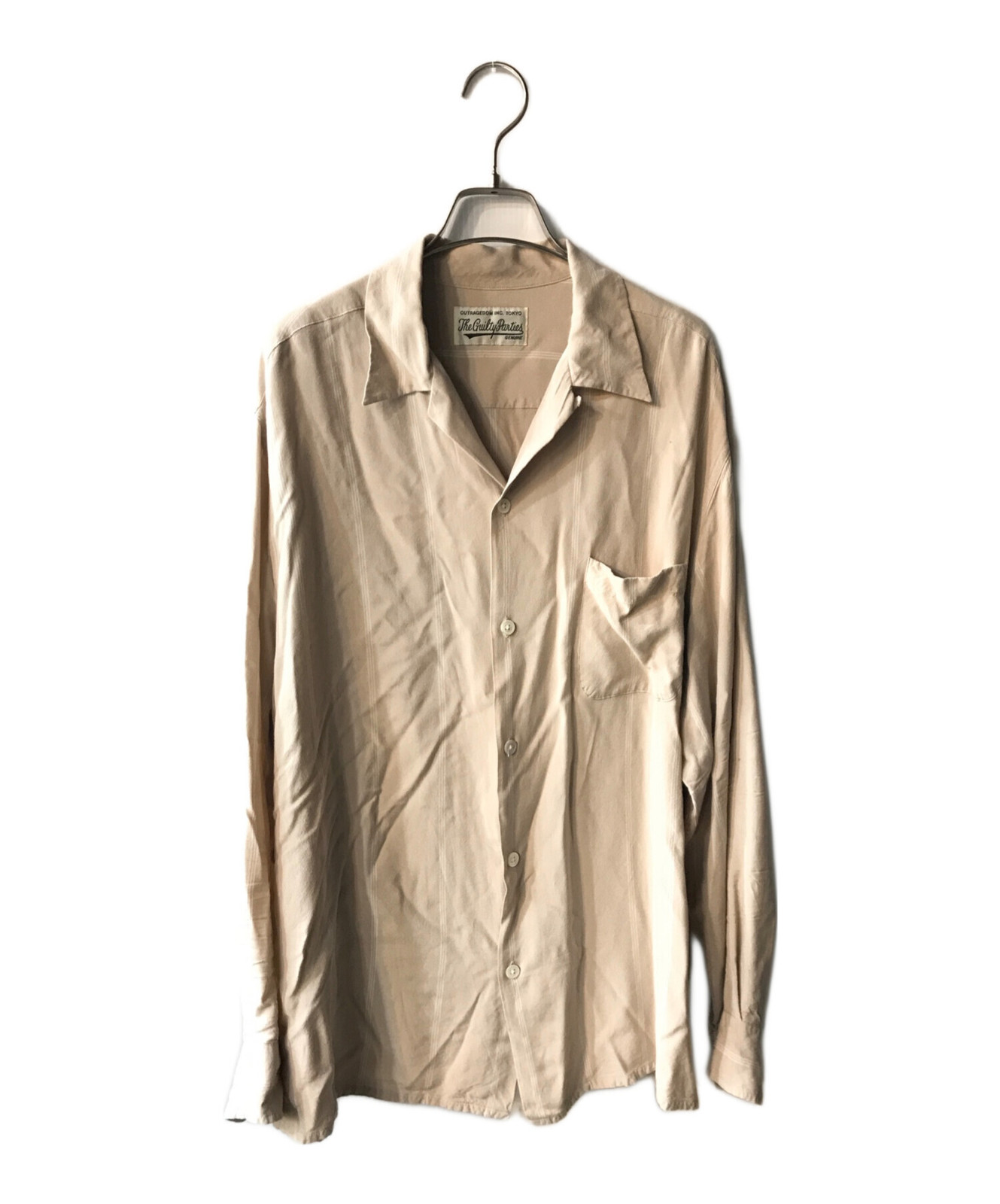 Wacko Maria Striped Long Sleeve Open Collar Shirt ElX70