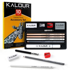 KALOUR Colored Pencil Accessory 10 Count Pack of 1 , Rainbow Multicolored