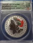2022 Morgan Silver Dollar Mint  ANACS RP-70 Color Santa Hat Christmas 1st Strike