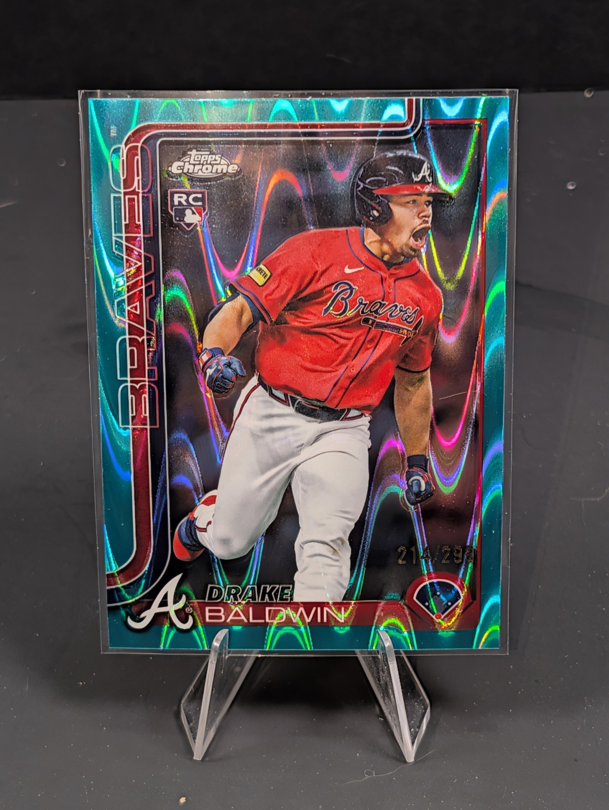 2025 Topps Chrome Update Drake Baldwin USC96 (RC) Teal Raywave/299 - Braves 