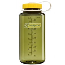 Nalgene 32oz Wide Mouth Water Bottle, BPA-Free USA Made - Oil Green + Yellow