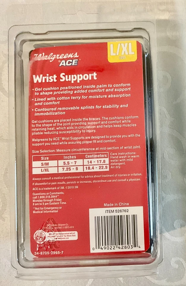 ¡NUEVO! Walgreens by ACE - Soporte de muñeca izquierda L-XL con férulas de extracción Foto 2 de 2