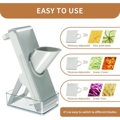 Adjustable Stainless Steel Vegetable Slicer & Chopper Multifunctional Safe Dicer