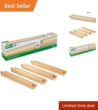 Expand Your Railway: 4-Piece Wooden Train Tracks Set for Imaginative Play
