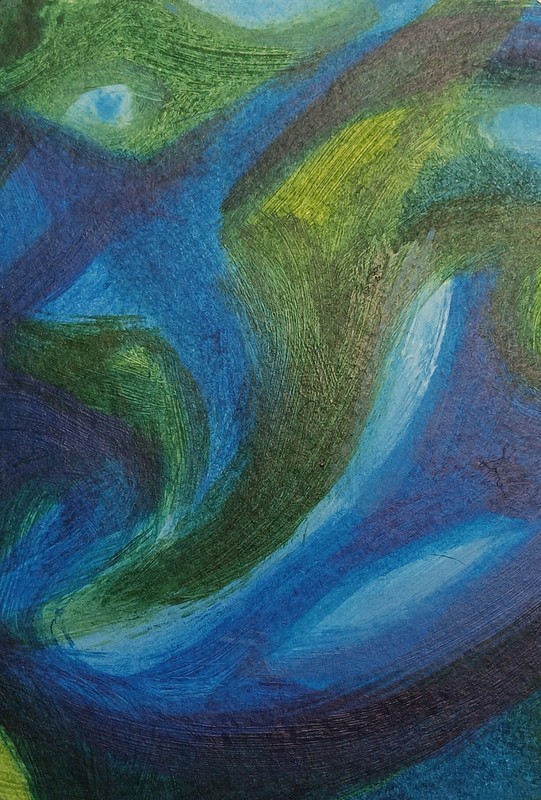ACEO Original Art Card 2.5 x 3.5 Acrylic  Abstract Painting Series 1/8