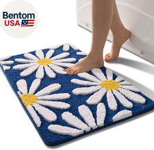 Navy Blue Bathroom Rugs Cute Daisy Bath Mat White and Yellow Flower Decor Rug No