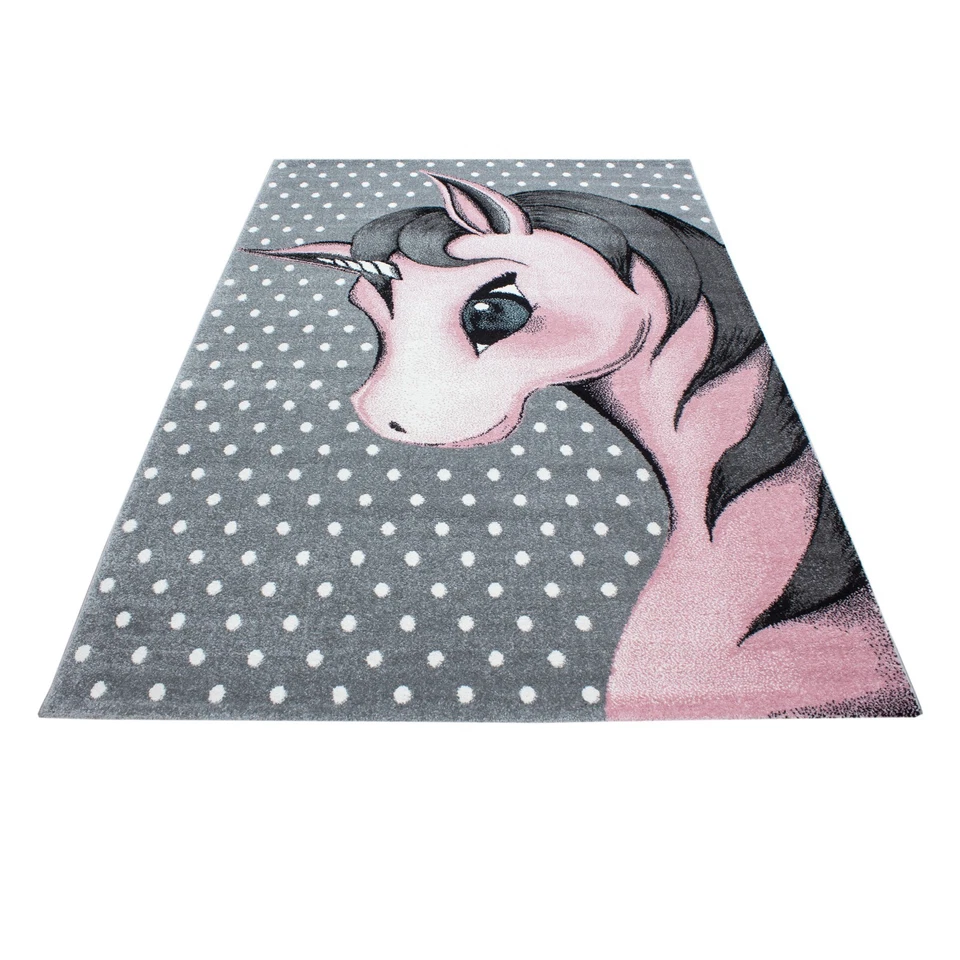 Kinderteppich Einhorn Pink • Weich & Pflegeleicht • 80x150 120x170 160x230 200x2 - Bild 3 von 4