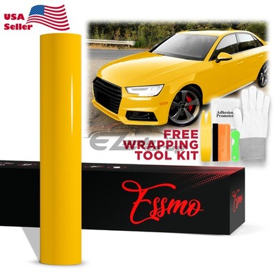 ESSMO PET Super Gloss Sunflower Yellow Car Vehicle Vinyl Wrap Decal Like Paint