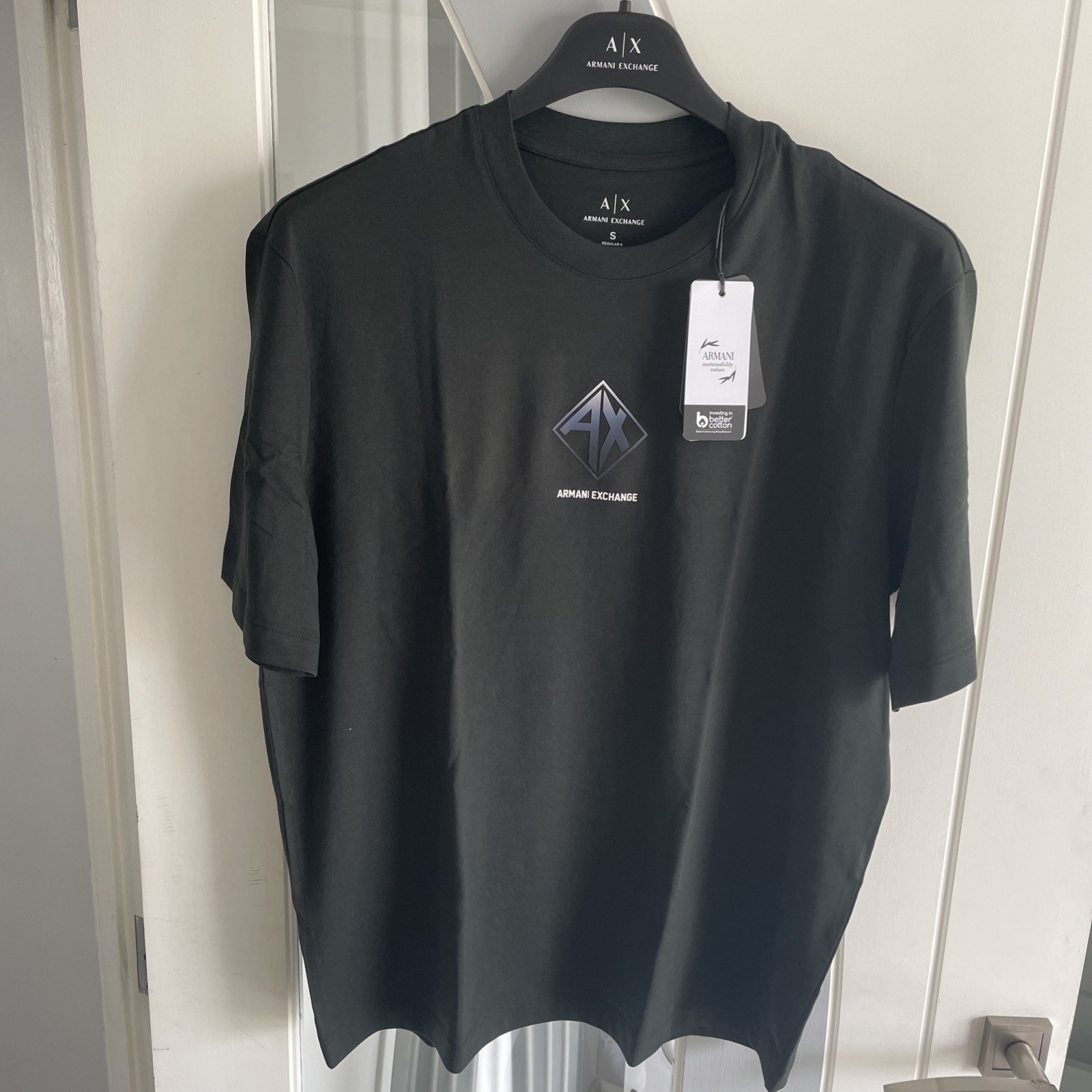 100percent Genuine A/X Armani Exchange Black Logo T Shirt Rrp £48,Other Av,size-S Reg+