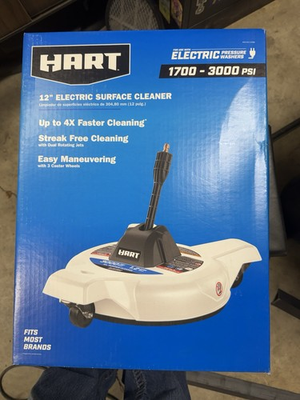 #ad HART 12 in. 3000PSI Electric Pressure Washer Surface Cleaner with Casters New $44.99