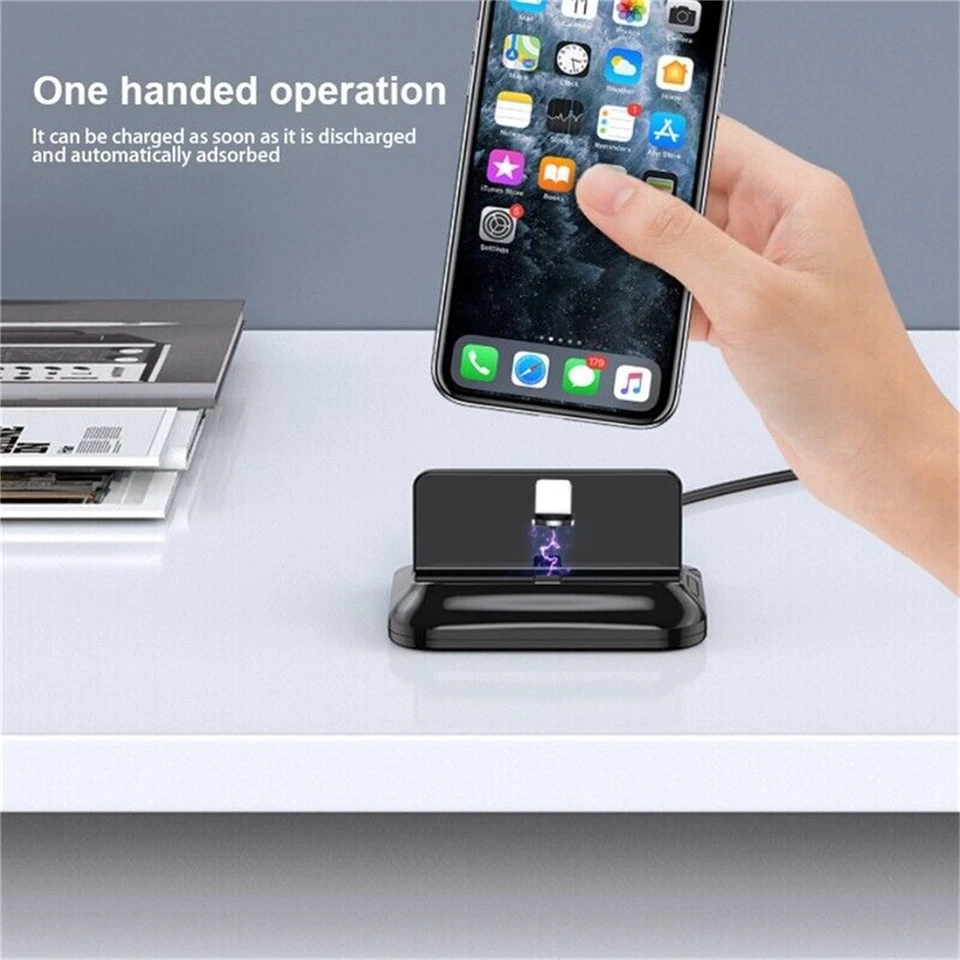 Docking station USB 3 in 1 supporto dock desktop caricatore C per Huawei/per iPhone - Immagine 4 di 4