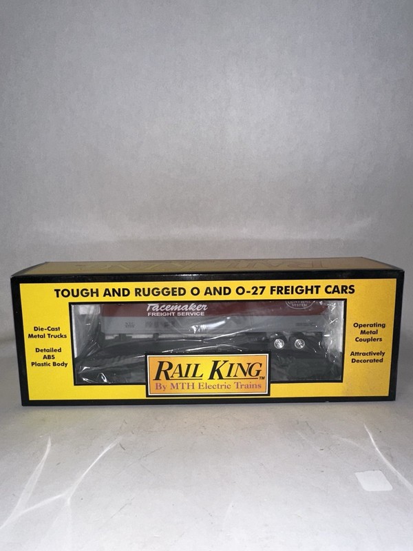 RAIL KING NEW YORK CENTRAL PACEMAKER SEMI-SCALE FLAT CAR W/ TRAILER 30-7608 B30