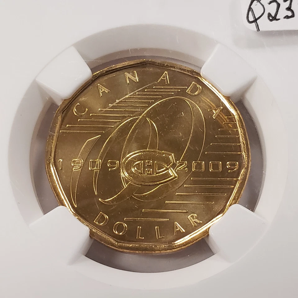 2009 $1 Canada Montreal Canadiens 100th - Commemorative - NGC MS 66 - SKU-Q2384 - Image 3 of 4