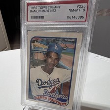 1989 Topps Tiffany Ramon Martinez #225 PSA 8 RC Los Angeles Dodgers MLB