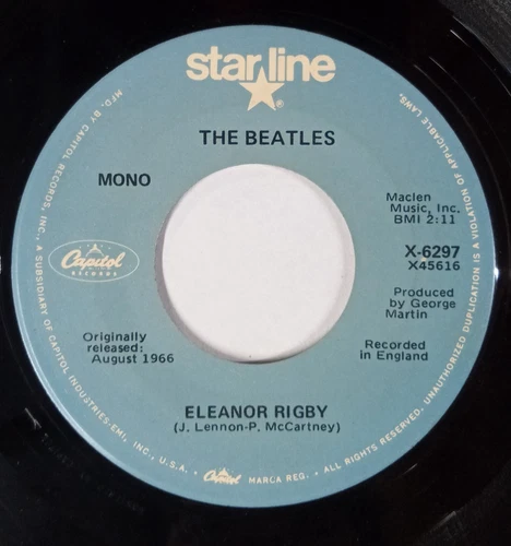 THE BEATLES: Eleanor Rigby / Yellow Submarine STARLINE 7" Single 45 RPM