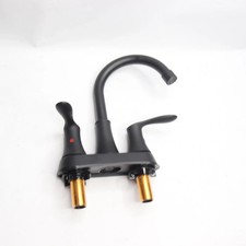 Phiestina 2-Handle Bathroom Sink Faucet Matte Black 2 or 3 Hole 4" Centerset