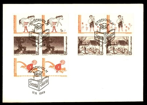 Mayfairstamps Sweden FDC 1969 Illustrations Combo Owl Reading First Day Cover aa