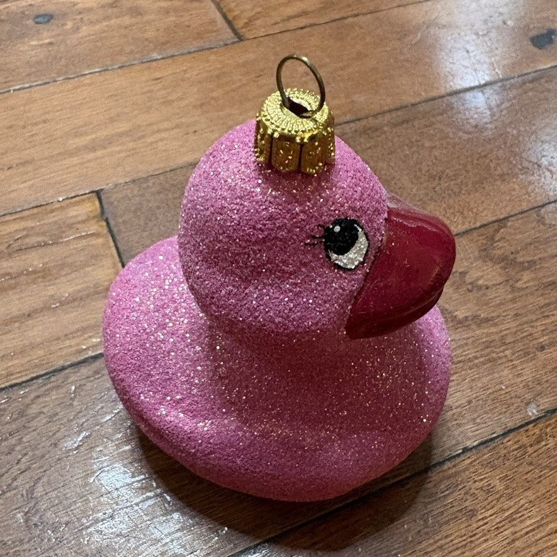 Pink Glitter Duck Hanging Christmas Ornament Decorative Red Pink