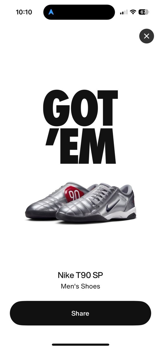 Nike Total 90 III SP Metallic Silver Black US 11 Authentic