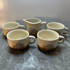 Servizio da caffè vintage in ceramica 4 tazze espresso/tè con brocca set tazze colazione