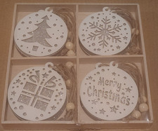 Christmas Wooden Ornaments Factory Sealed 12 each one a different designed ones