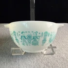 Vintage Pyrex Butterprint Turquoise Cinderella 441 Mixing Bowl 1.5 Pt MCM Amish
