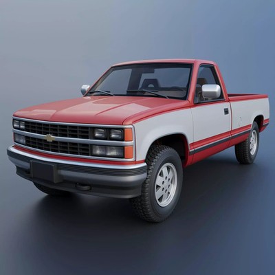 3D Printed 1989 Chevrolet K-1500 Long Bed Model Kit 1/25 Scale