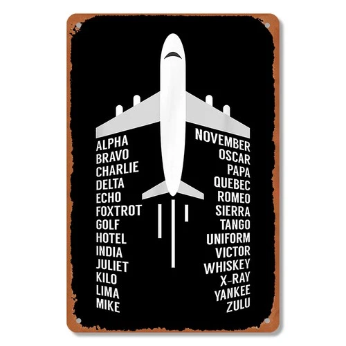 Vintage Aviation Themed Airplan Tin Metal Signs Home Décor 8x12