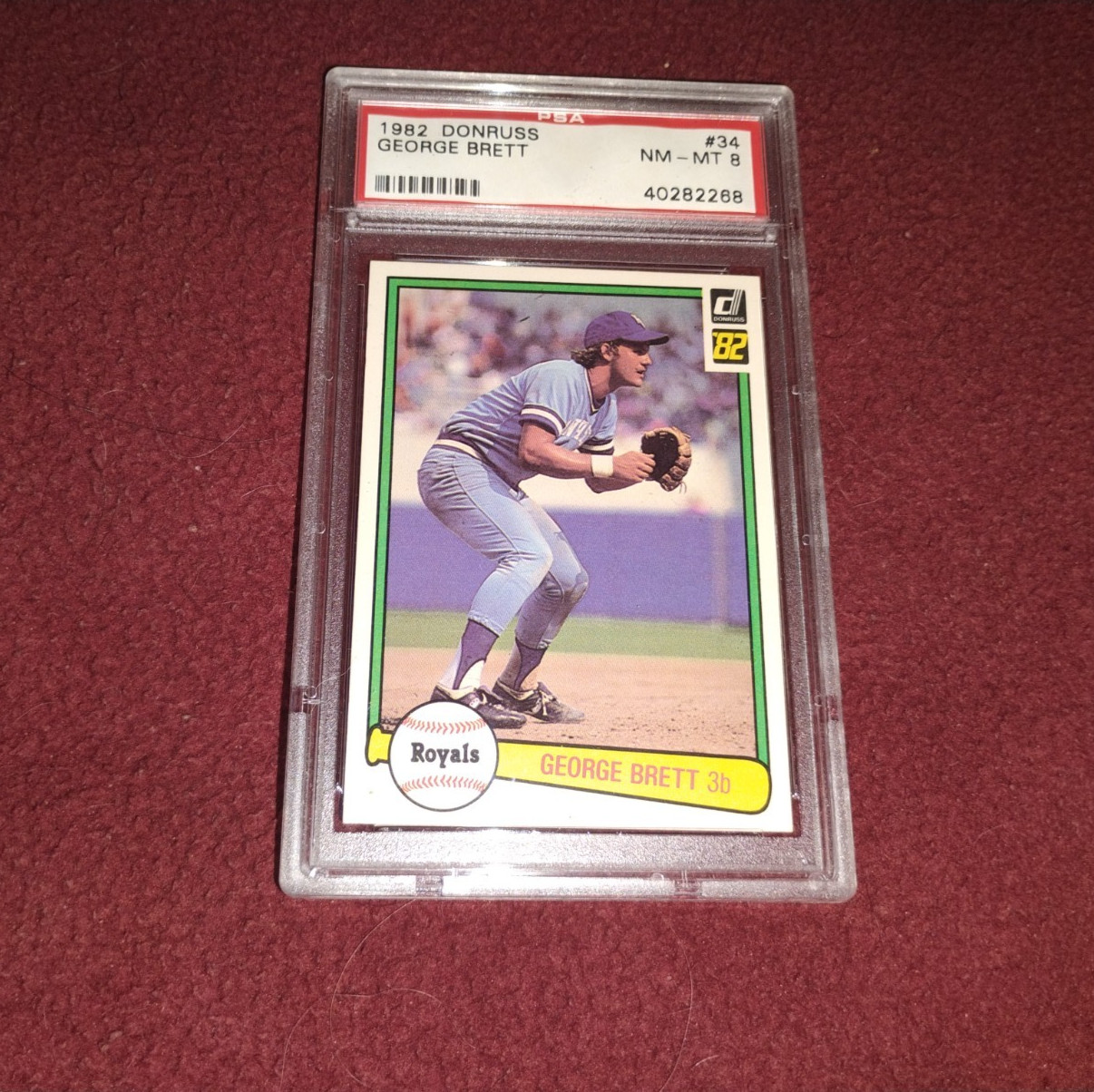 1982 Donruss George Brett #34 Kansas City Royals Baseball PSA 8