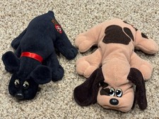 2 Vintage 1986 Pound Puppies 8" Plush Puppy Dog Stuffed Animal Tonka