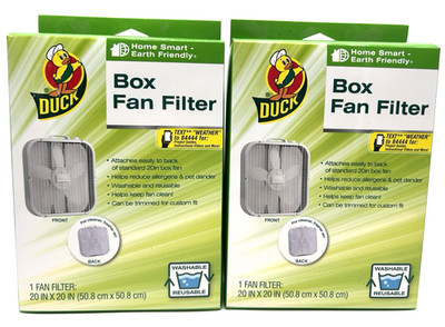 NOS Two (2) Duck Brand Box Fan Filters 20'' x 20'' Home Smart Earth Friendly