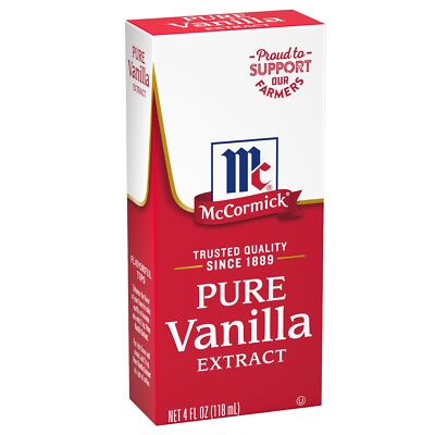McCormick PURE Vanilla Extract - 4 FL OZ, Gluten Free, No Corn Syrup, EXP 03/29