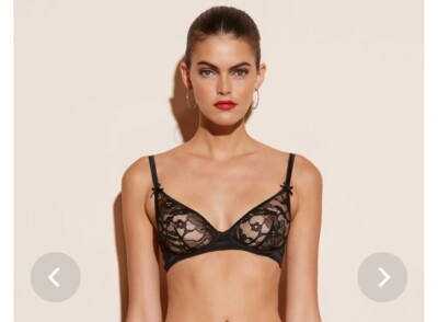 Fleur du Mal MAGNOLIA LACE UNGEFÜTTERTER HALB-BH 32D Neu