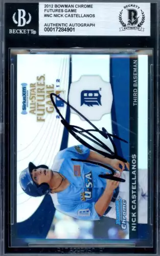 Nick Castellanos Beckett BAS Signed 2012 Bowman Chrome Futures Rookie Autograph